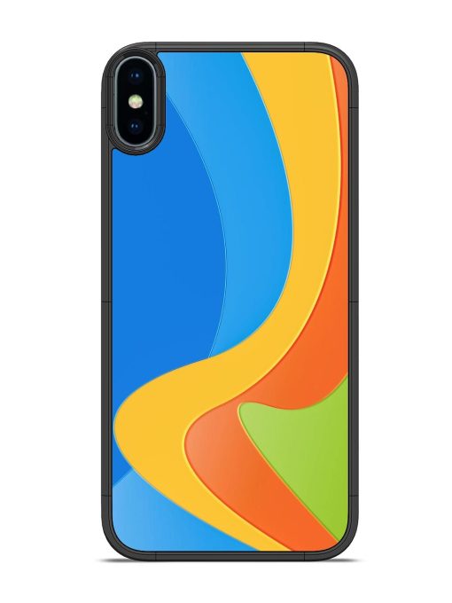 Curvy Color Cascade Glossy Soft Edge Case for Apple Iphone X Chachhi