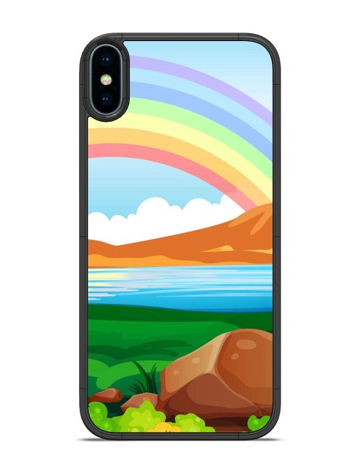 Rainbow Over The Lake Glossy Soft Edge Case for Apple Iphone X Chachhi