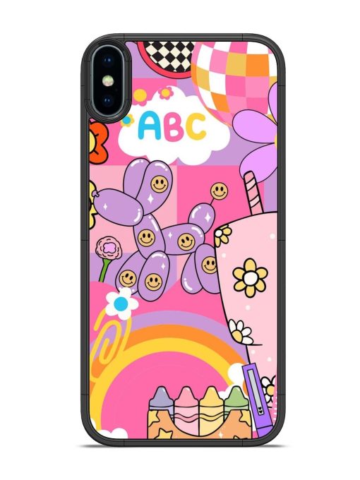 Whimsical Y2K Chaos Glossy Soft Edge Case for Apple Iphone X Chachhi