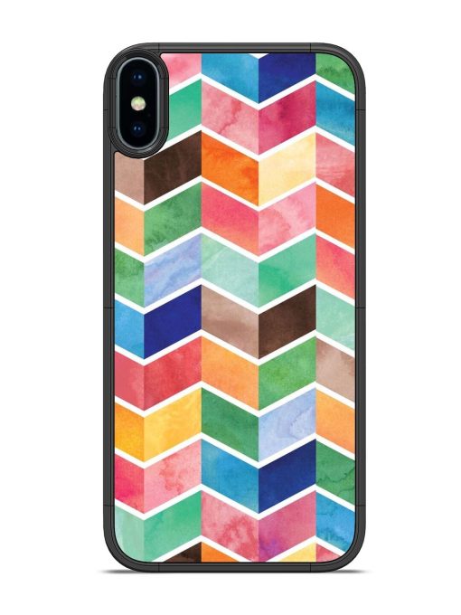 Watercolor Chevron Whimsy Glossy Soft Edge Case for Apple Iphone X Chachhi