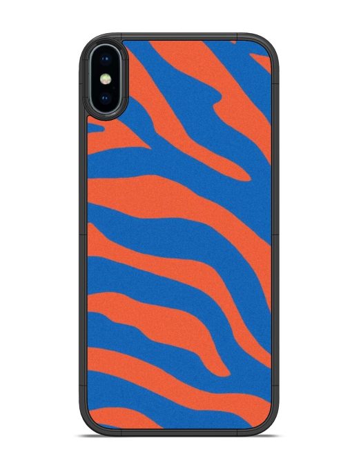 Zebra Stripes In Blue And Orange Glossy Soft Edge Case for Apple Iphone X Chachhi