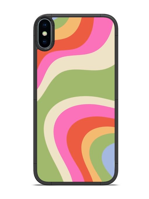 Wavy Rainbow Wonderland Glossy Soft Edge Case for Apple Iphone X Chachhi