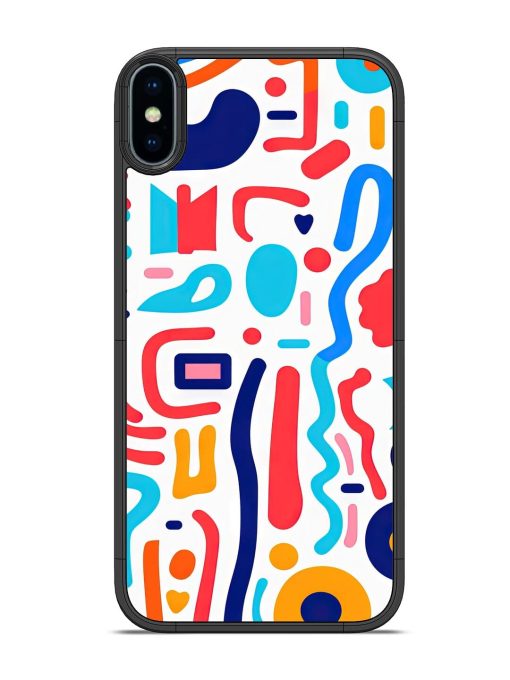 Whimsical Doodle Chaos Glossy Soft Edge Case for Apple Iphone X Chachhi