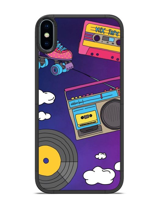 Retro Vibes Glossy Soft Edge Case for Apple Iphone X Chachhi