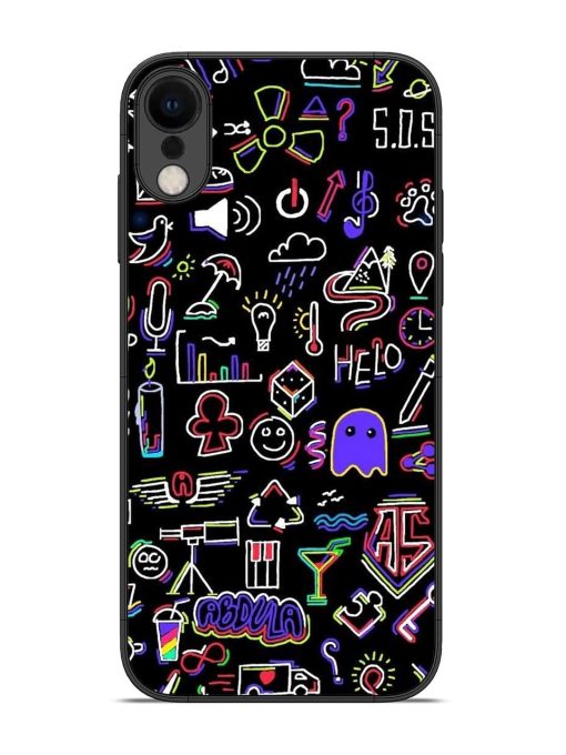 Neon Doodle Glossy Soft Edge Case for Apple Iphone Xr Chachhi