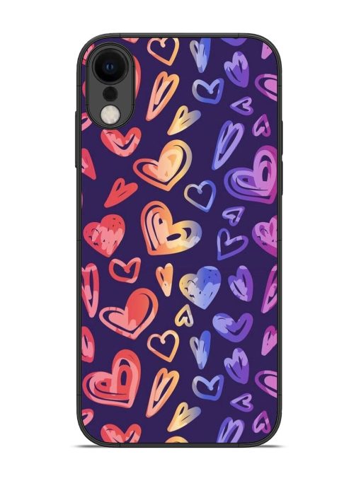 Rainbow Hearts Glossy Soft Edge Case for Apple Iphone Xr Chachhi