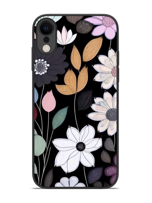 Whimsical Blooms On Black Glossy Soft Edge Case for Apple Iphone Xr Chachhi