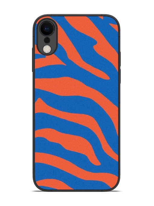 Zebra Stripes In Blue And Orange Glossy Soft Edge Case for Apple Iphone Xr Chachhi