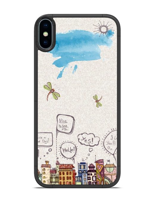 Doodle City Glossy Soft Edge Case for Apple Iphone Xs Chachhi