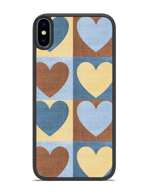 Hearts On Canvas Glossy Soft Edge Case for Apple Iphone Xs Chachhi