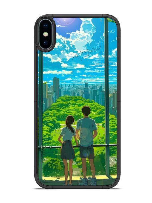 Cyberpunk Dreamscape Glossy Soft Edge Case for Apple Iphone Xs Chachhi