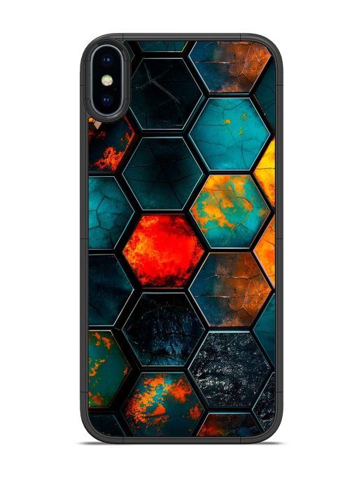 Hexagon Hive Glossy Soft Edge Case for Apple Iphone Xs Chachhi