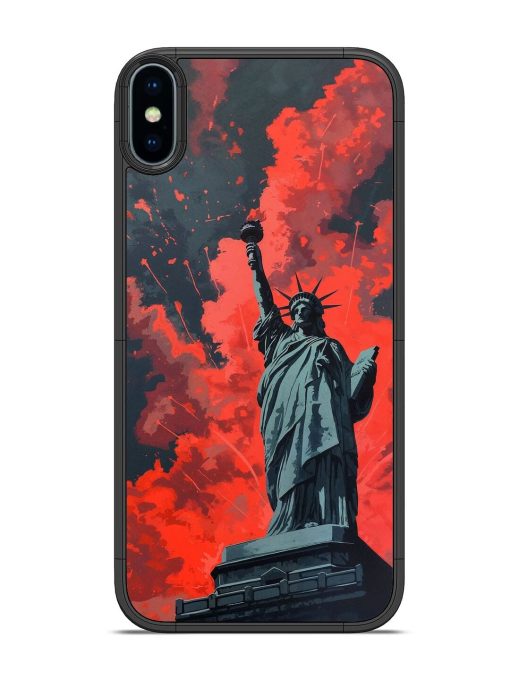 Lady Liberty'S Firework Finale Glossy Soft Edge Case for Apple Iphone Xs Chachhi