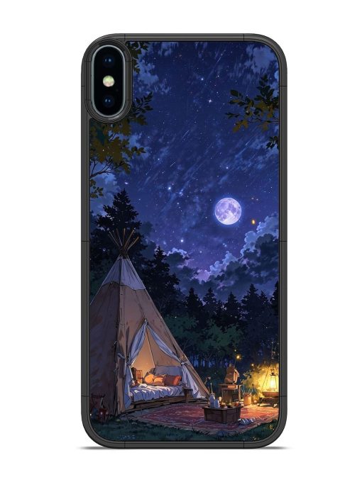 Moonlight Camping Glossy Soft Edge Case for Apple Iphone Xs