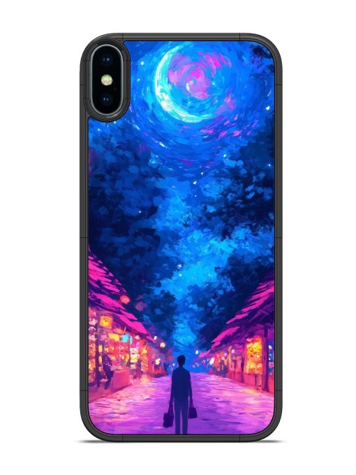 Neon Nightscape Glossy Soft Edge Case for Apple Iphone Xs Chachhi