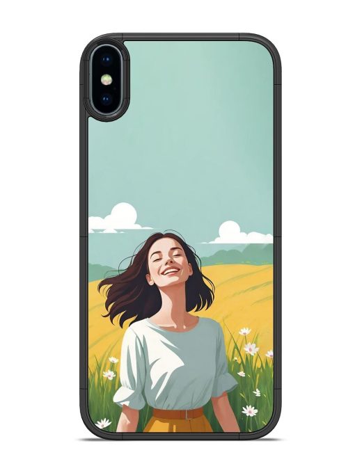 Girl Graffiti Glossy Soft Edge Case for Apple Iphone Xs Chachhi