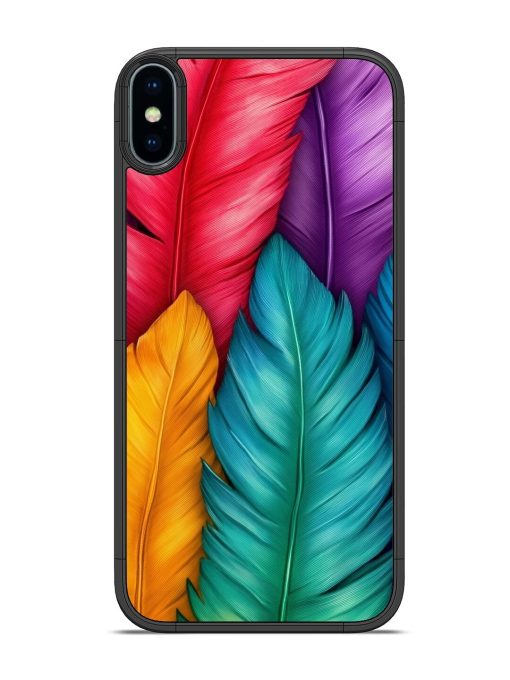 Rainbow Feathers Glossy Soft Edge Case for Apple Iphone Xs Chachhi