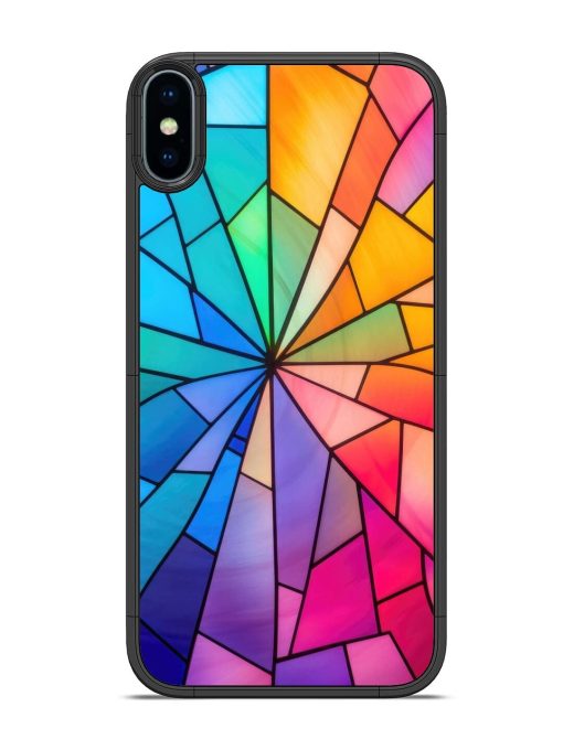 Stained Glass Kaleidoscope Of Colors Glossy Soft Edge Case for Apple Iphone Xs Chachhi