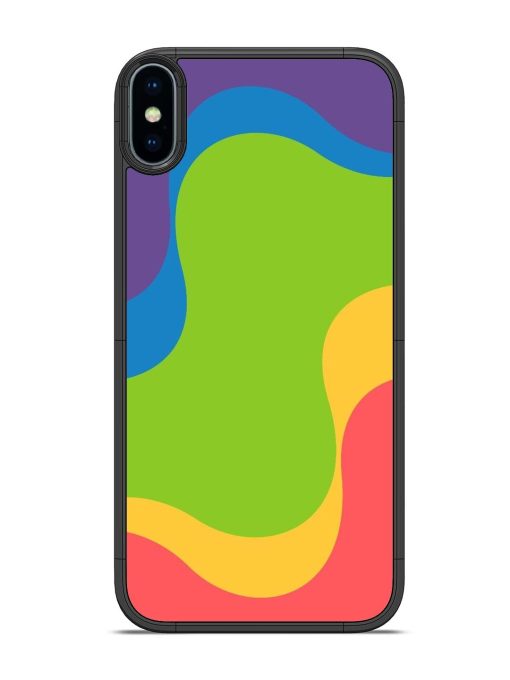 Wavy Rainbow Wonderland Glossy Soft Edge Case for Apple Iphone Xs Chachhi