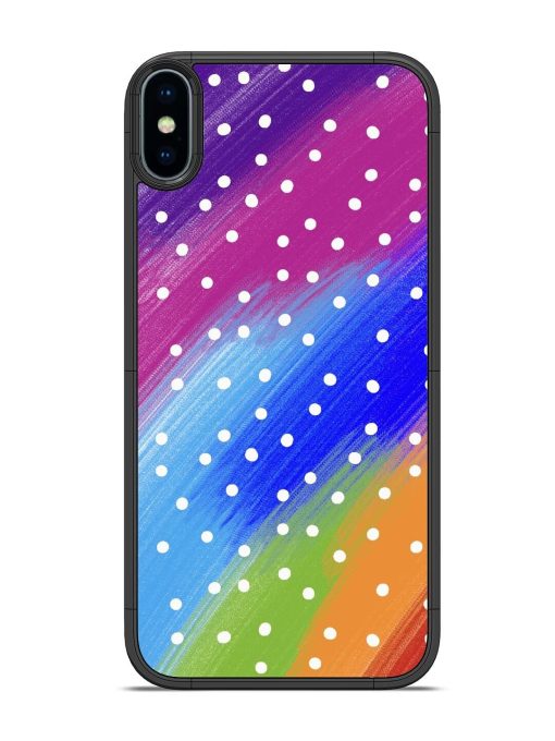 Rainbow Polka Dot Dream Glossy Soft Edge Case for Apple Iphone Xs Chachhi