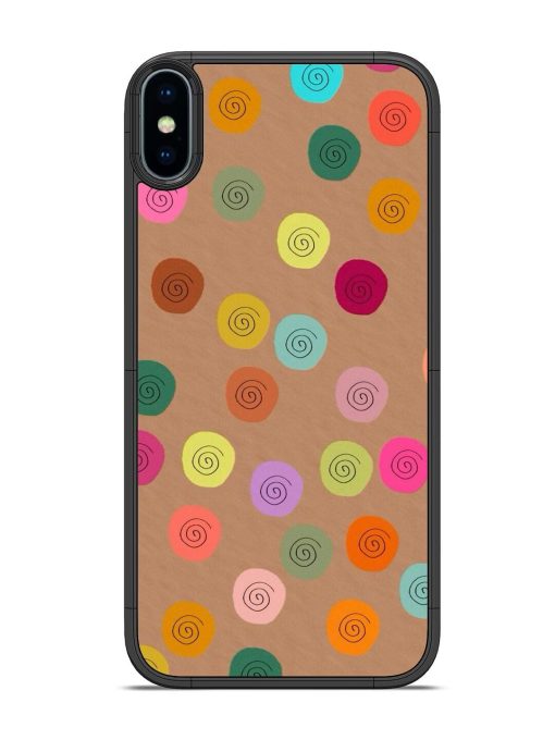 Swirly Dots On Kraft Glossy Soft Edge Case for Apple Iphone Xs Chachhi