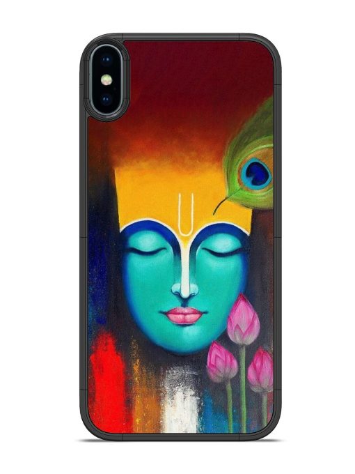 Divine Tranquility: The Face Of Krishna Glossy Soft Edge Case for Apple Iphone Xs Chachhi