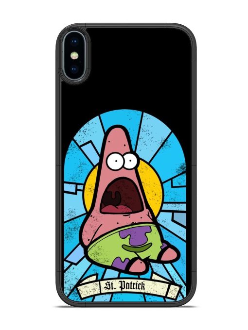 St. Patrick'S Day Stained Glass Patrick Star Glossy Soft Edge Case for Apple Iphone Xs