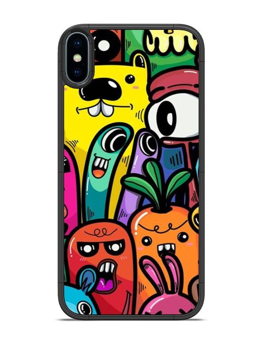 Whimsical Doodle Chaos Glossy Soft Edge Case for Apple Iphone Xs Chachhi