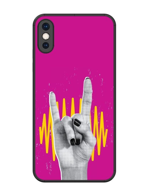 Rock Hand Glossy Soft Edge Case for Apple Iphone Xs Max Chachhi