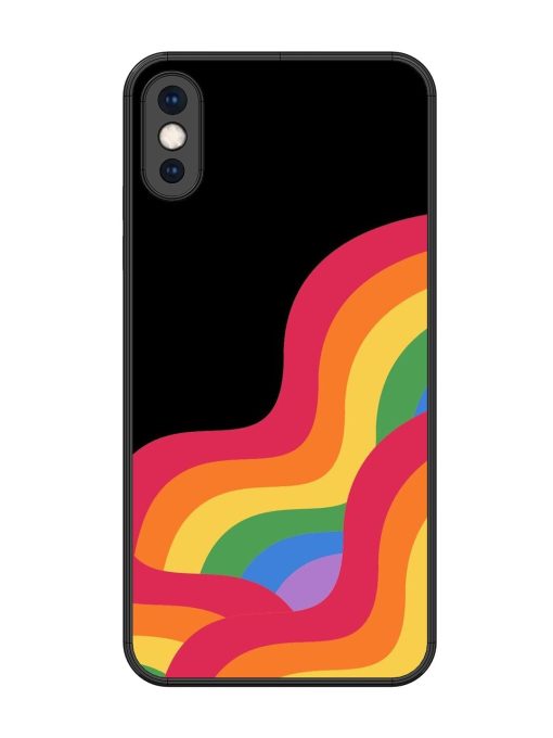 Wavy Rainbow Glossy Soft Edge Case for Apple Iphone Xs Max Chachhi