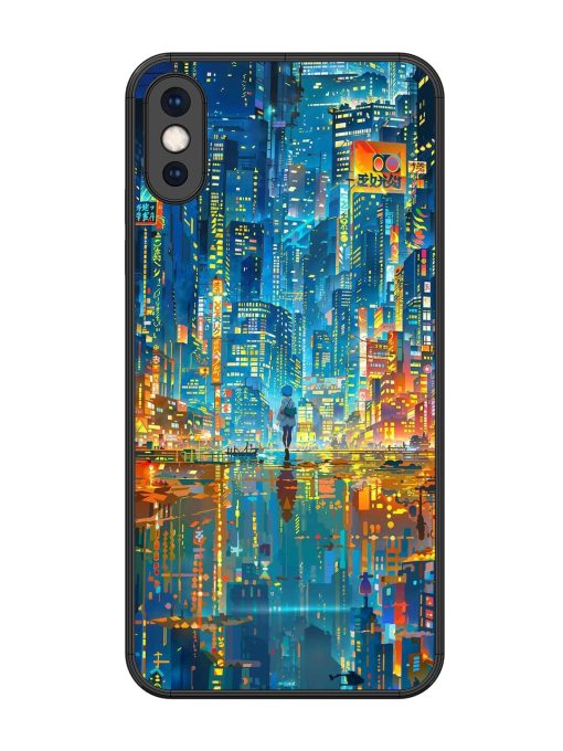 Neon Metropolis Glossy Soft Edge Case for Apple Iphone Xs Max Chachhi