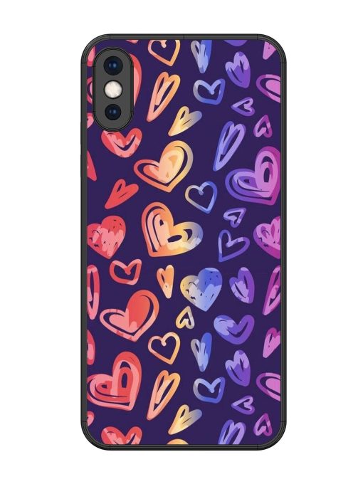 Rainbow Hearts Glossy Soft Edge Case for Apple Iphone Xs Max Chachhi