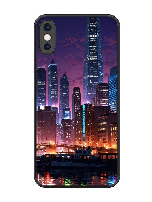 Neon Nightscape Glossy Soft Edge Case for Apple Iphone Xs Max Chachhi