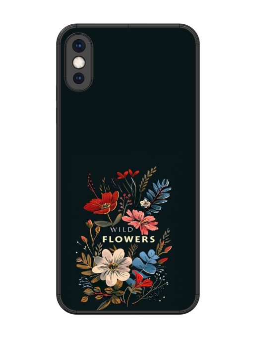 Dark Floral Glossy Soft Edge Case for Apple Iphone Xs Max Chachhi