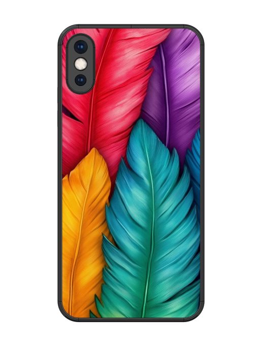 Rainbow Feathers Glossy Soft Edge Case for Apple Iphone Xs Max Chachhi