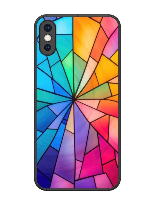 Stained Glass Kaleidoscope Of Colors Glossy Soft Edge Case for Apple Iphone Xs Max Chachhi