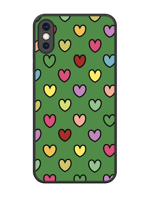 Rainbow Heart Parade Glossy Soft Edge Case for Apple Iphone Xs Max