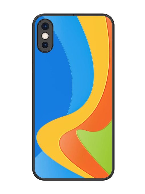 Curvy Color Cascade Glossy Soft Edge Case for Apple Iphone Xs Max