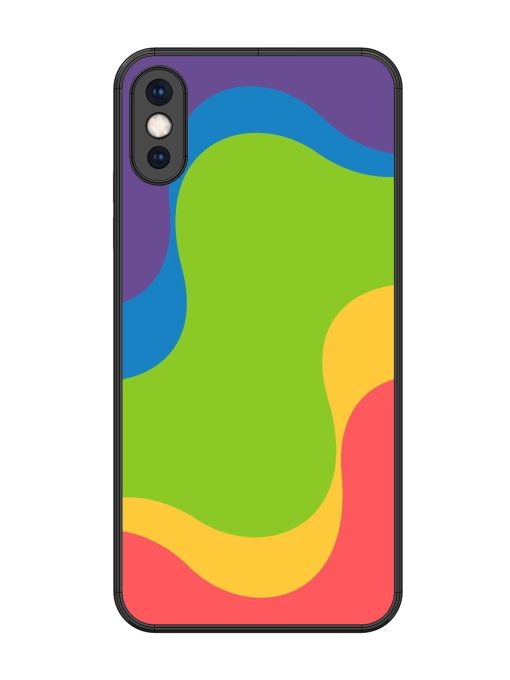 Wavy Rainbow Wonderland Glossy Soft Edge Case for Apple Iphone Xs Max Chachhi