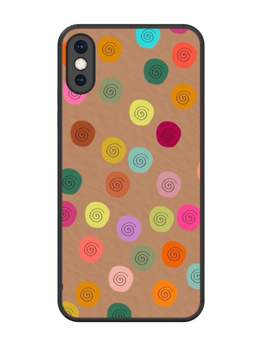 Swirly Dots On Kraft Glossy Soft Edge Case for Apple Iphone Xs Max Chachhi