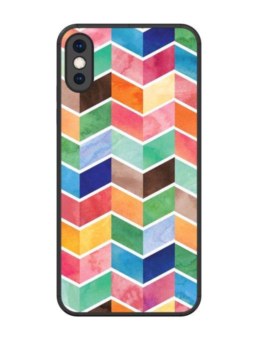 Watercolor Chevron Whimsy Glossy Soft Edge Case for Apple Iphone Xs Max Chachhi