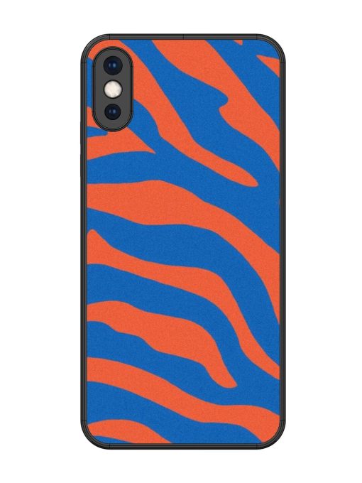 Zebra Stripes In Blue And Orange Glossy Soft Edge Case for Apple Iphone Xs Max Chachhi