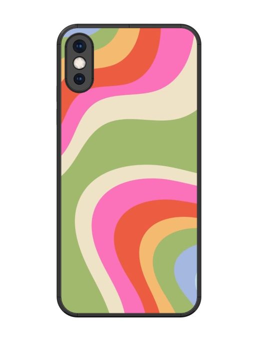 Wavy Rainbow Wonderland Glossy Soft Edge Case for Apple Iphone Xs Max Chachhi