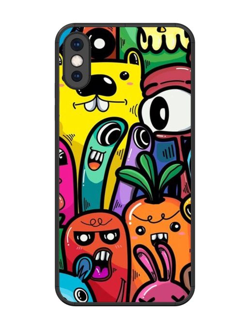 Whimsical Doodle Chaos Glossy Soft Edge Case for Apple Iphone Xs Max Chachhi