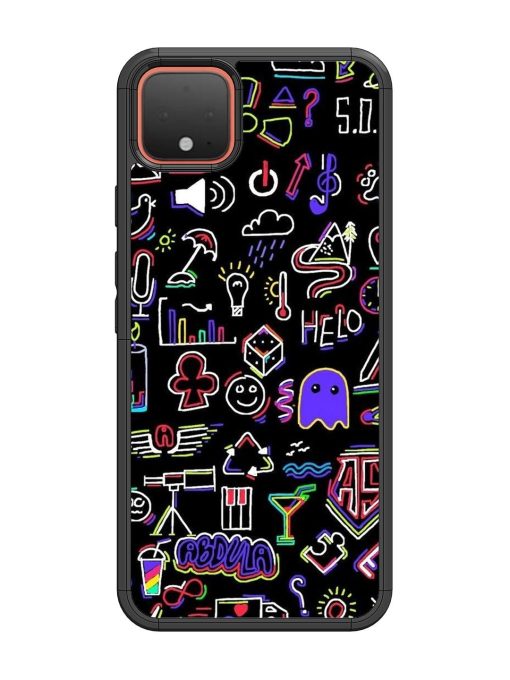 Neon Doodle Glossy Soft Edge Case for Google Pixel 4 Chachhi