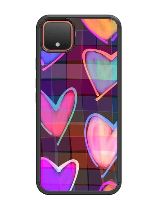 Neon Hearts Glossy Soft Edge Case for Google Pixel 4 Chachhi