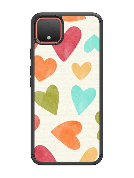 Watercolor Hearts Glossy Soft Edge Case for Google Pixel 4 Chachhi