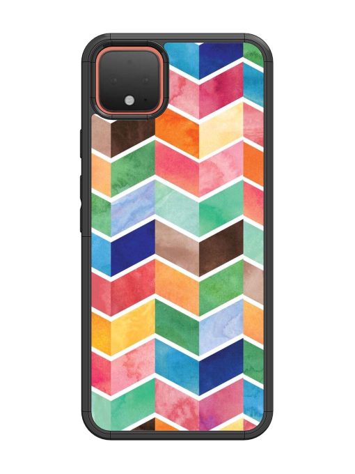 Watercolor Chevron Whimsy Glossy Soft Edge Case for Google Pixel 4 Chachhi