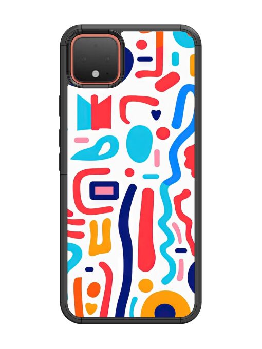 Whimsical Doodle Chaos Glossy Soft Edge Case for Google Pixel 4