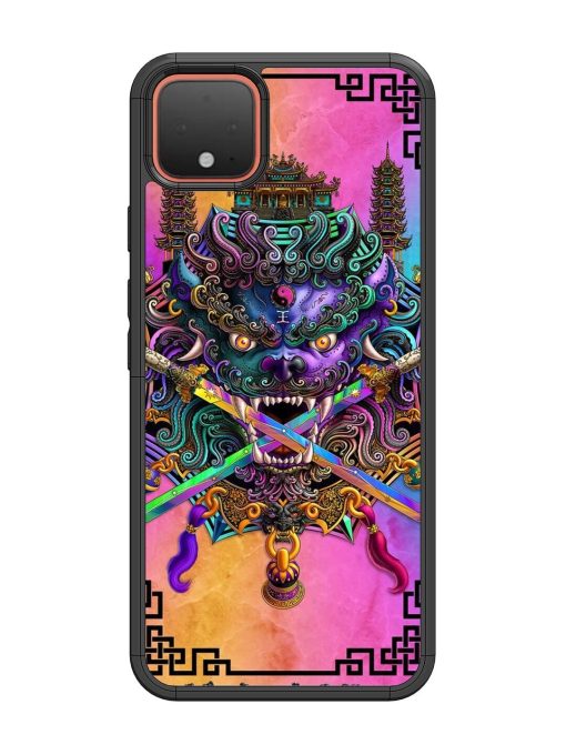 Psychedelic Fu Dog Tapestry Glossy Soft Edge Case for Google Pixel 4 Chachhi